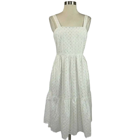 Vince Camuto Dresses & Skirts - White Cotton Eyelet Lace Sleeveless A-Line Dress Vince Camuto Women's Size 10